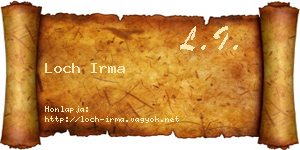 Loch Irma névjegykártya